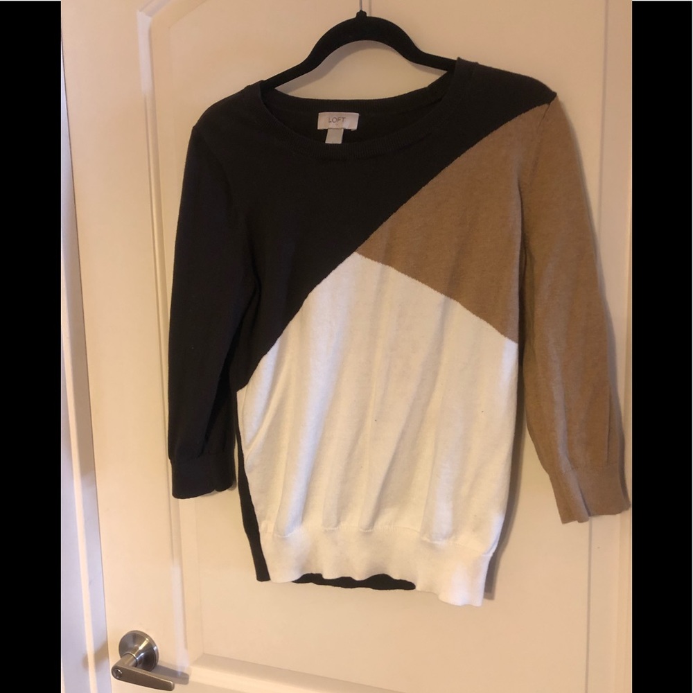 LOFT Colorblock Sweater L